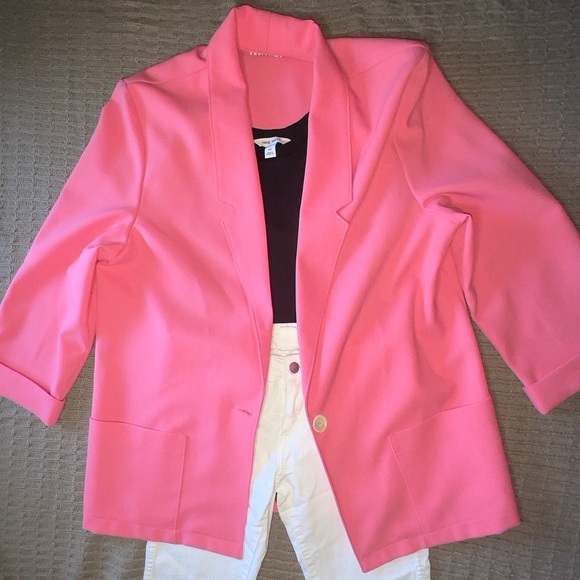cricket lane Jackets & Blazers - Vintage Cricket Lane apricot colored blazer one button blazer light blazer